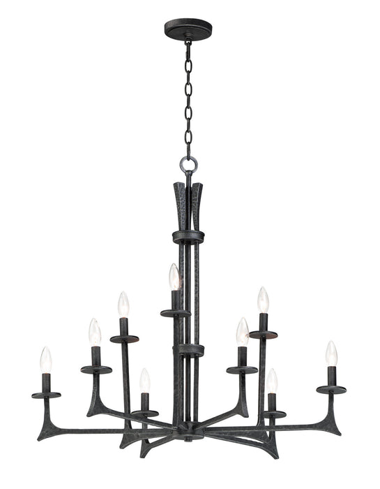 Maxim 30306NI Nine Light Chandelier, Natural Iron