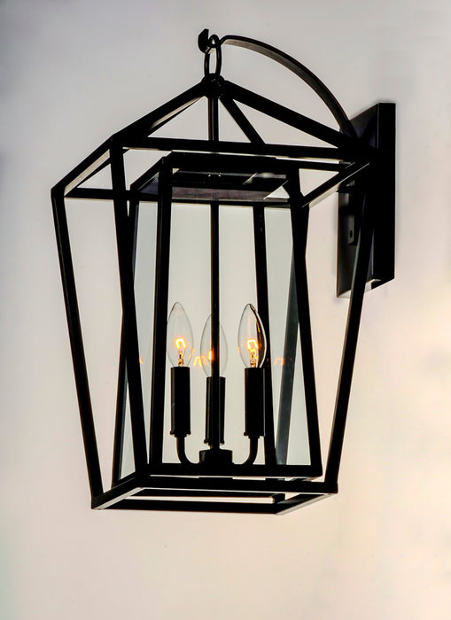 Maxim 3176CLBK Three Light Outdoor Wall Lantern, Black