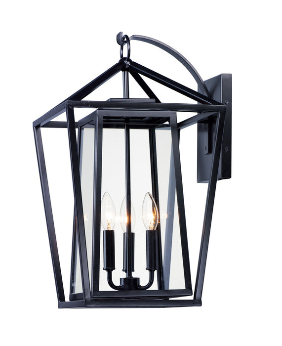 Maxim 3176CLBK Three Light Outdoor Wall Lantern, Black