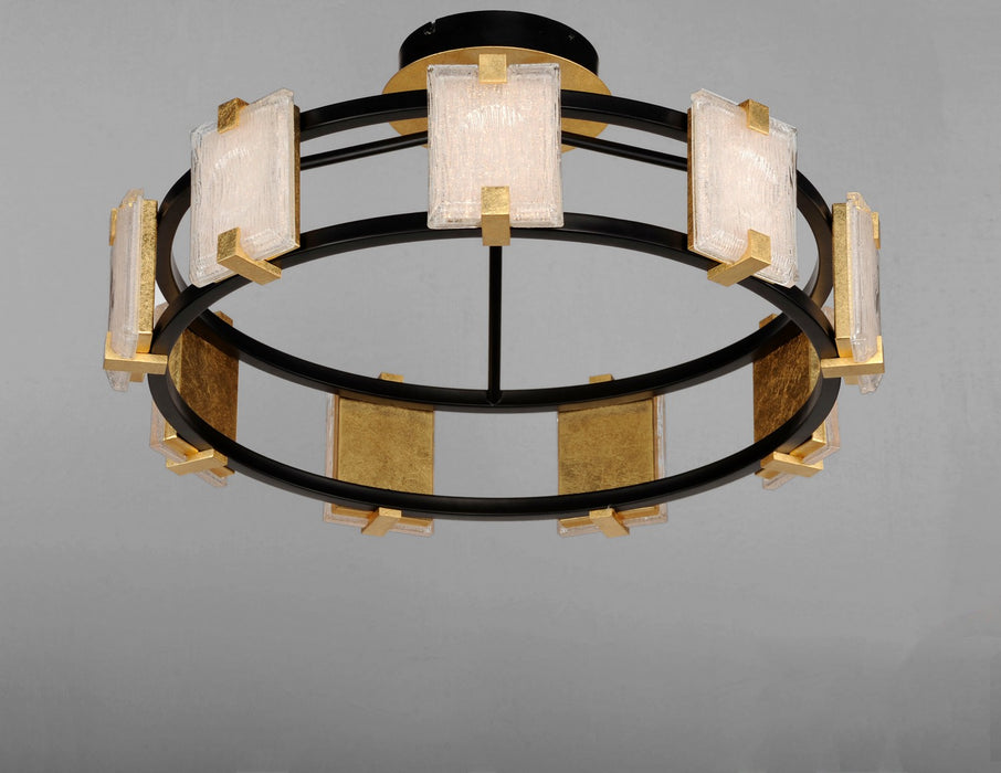 Maxim 39530CYBKGL LED Flush Mount, Black / Gold Leaf