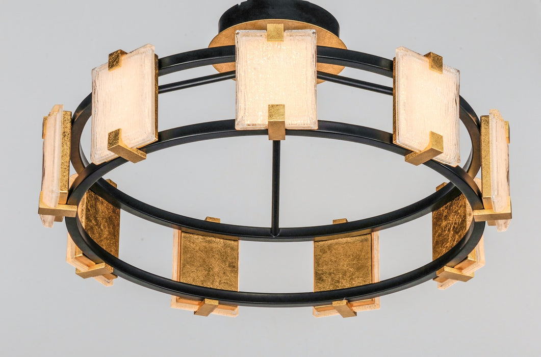 Maxim 39530CYBKGL LED Flush Mount, Black / Gold Leaf