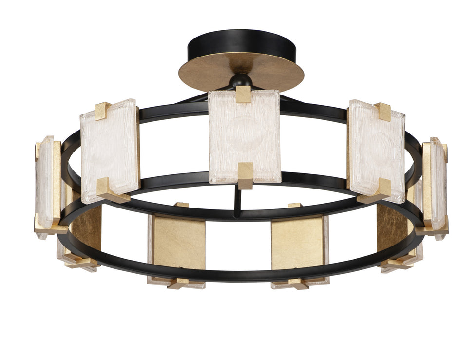 Maxim 39530CYBKGL LED Flush Mount, Black / Gold Leaf