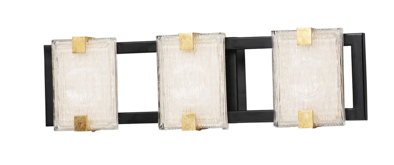 Maxim 39532CYBKGL LED Bath Vanity, Black / Gold Leaf