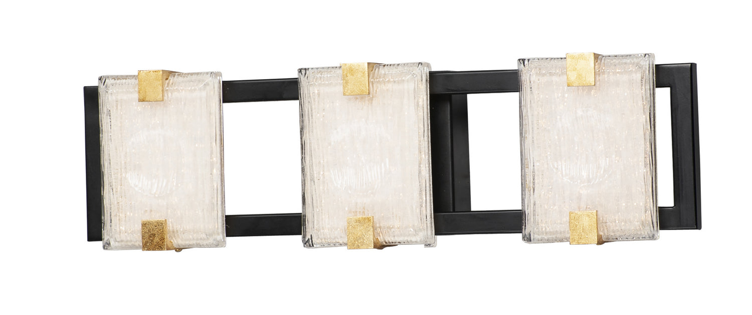 Maxim 39532CYBKGL LED Bath Vanity, Black / Gold Leaf