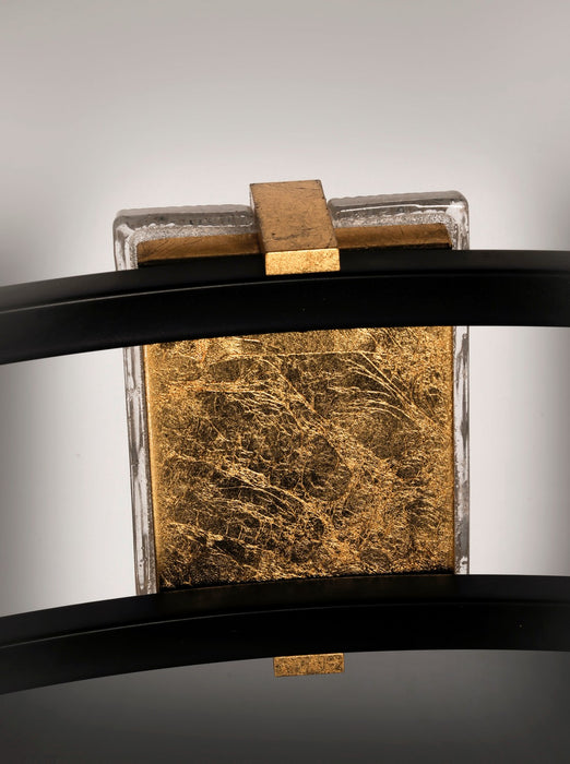 Maxim 39533CYBKGL LED Bath Vanity, Black / Gold Leaf