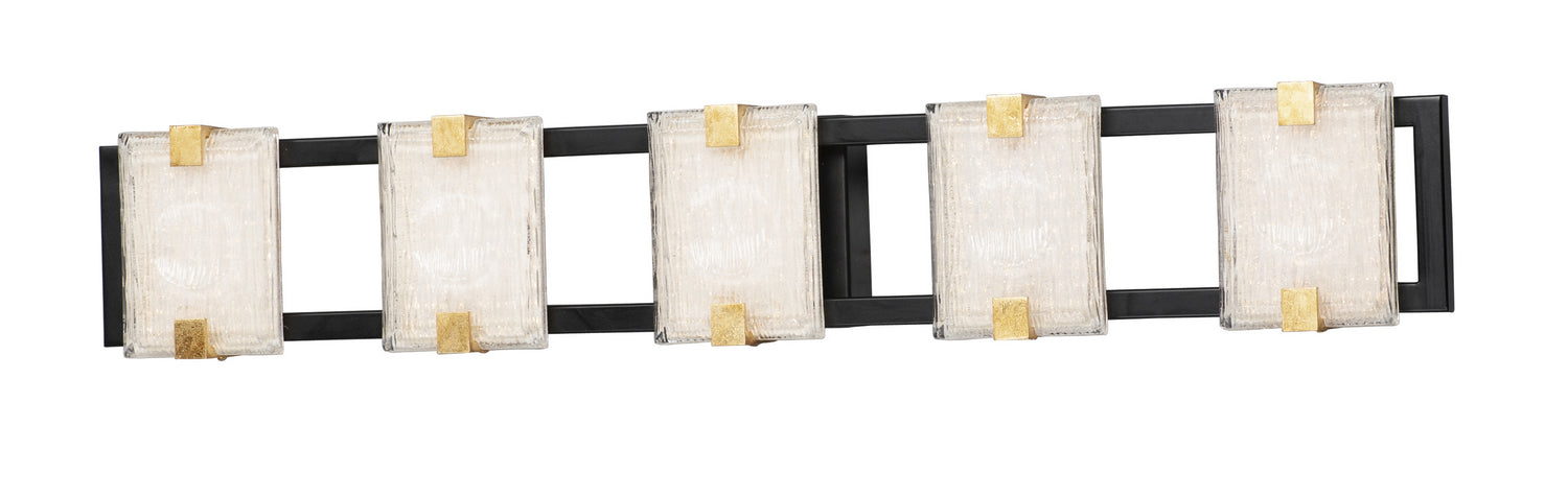 Maxim 39533CYBKGL LED Bath Vanity, Black / Gold Leaf