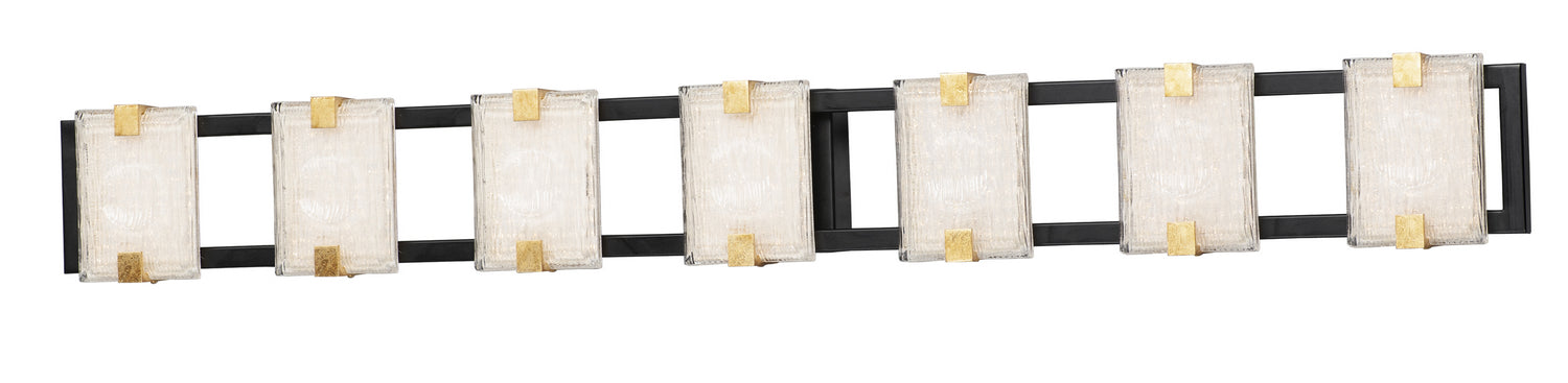 Maxim 39534CYBKGL LED Bath Vanity, Black / Gold Leaf