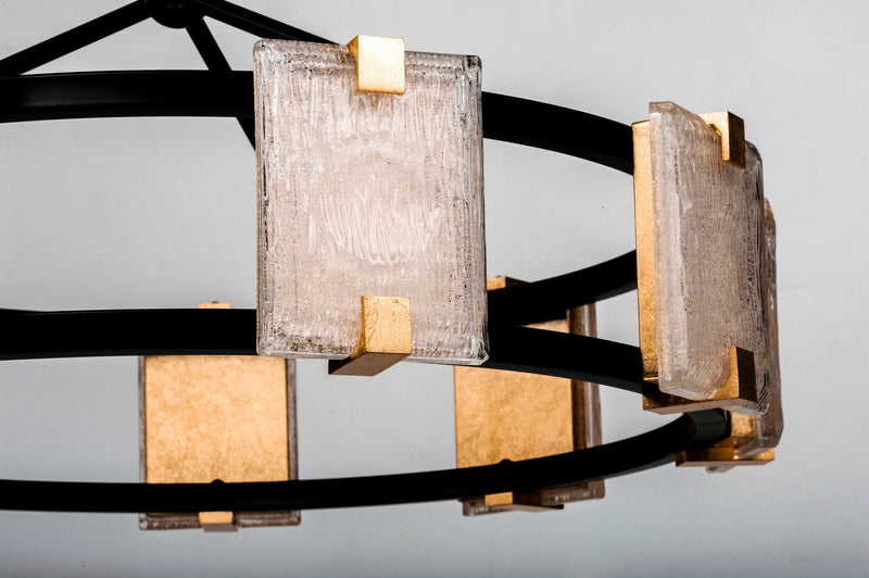 Maxim 39535CYBKGL LED Chandelier, Black / Gold Leaf
