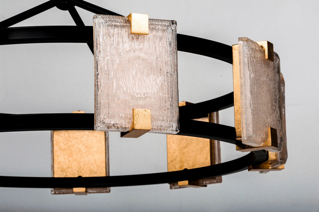Maxim 39535CYBKGL LED Chandelier, Black / Gold Leaf