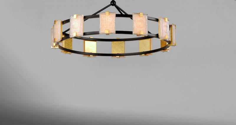 Maxim 39536CYBKGL LED Chandelier, Black / Gold Leaf