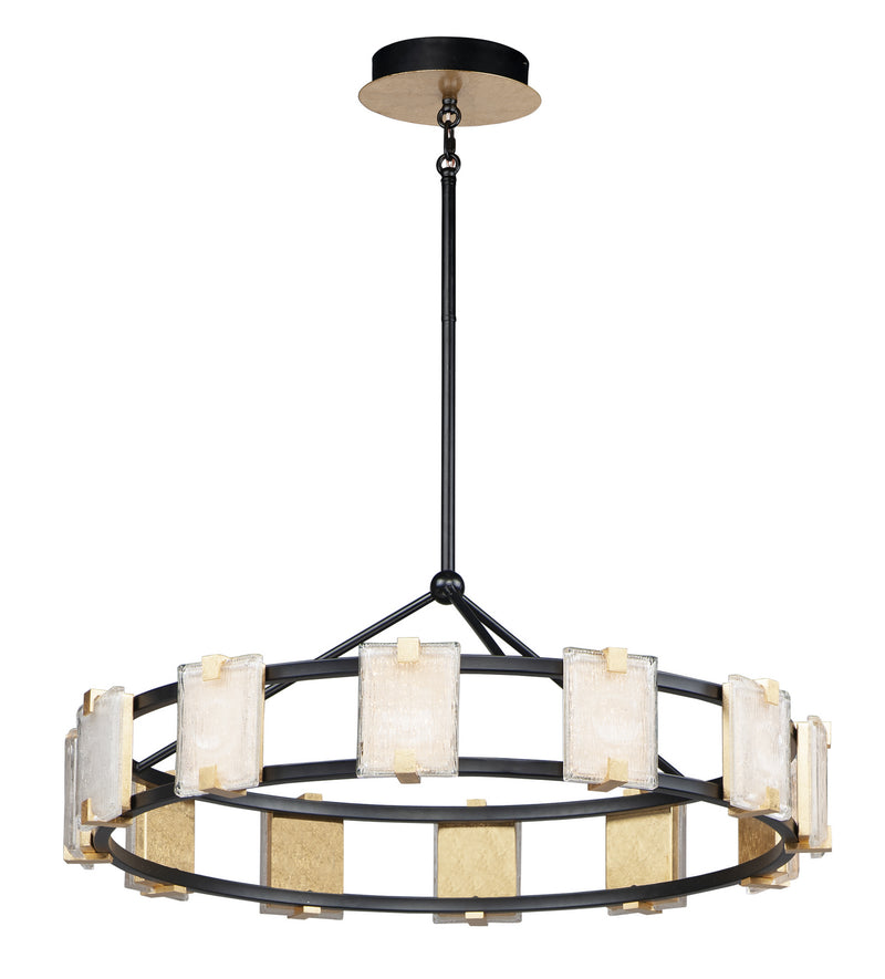 Maxim 39536CYBKGL LED Chandelier, Black / Gold Leaf