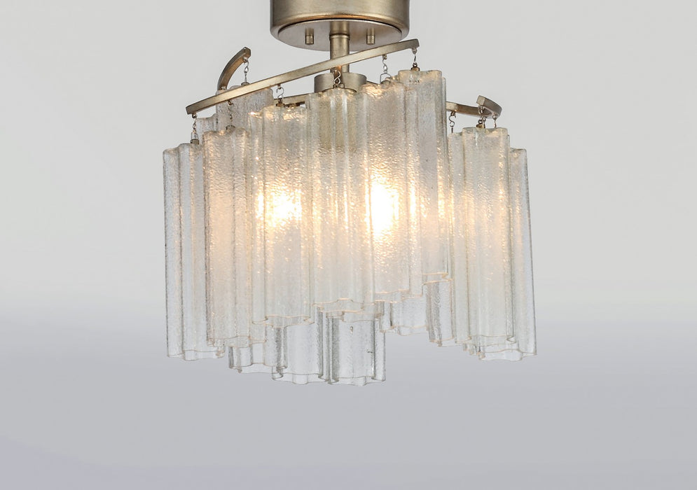 Maxim 39570WFLGS Three Light Semi-Flush Mount, Golden Silver