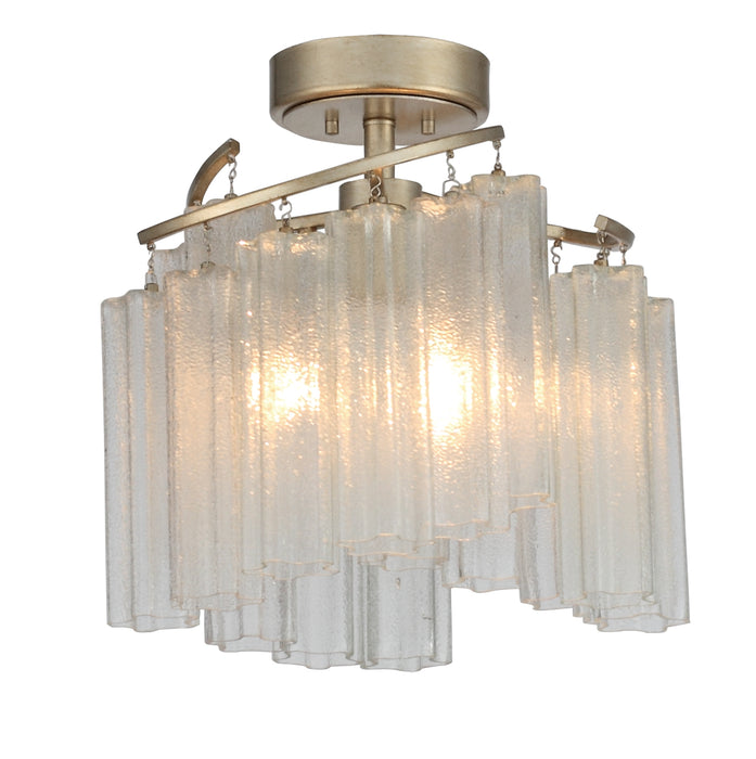 Maxim 39570WFLGS Three Light Semi-Flush Mount, Golden Silver