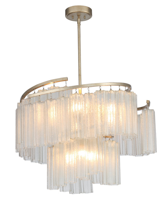 Maxim 39577WFLGS Nine Light Pendant, Golden Silver