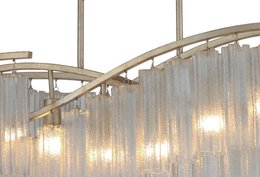 Maxim 39579WFLGS Six Light Linear Chandelier, Golden Silver