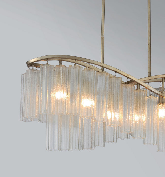 Maxim 39579WFLGS Six Light Linear Chandelier, Golden Silver
