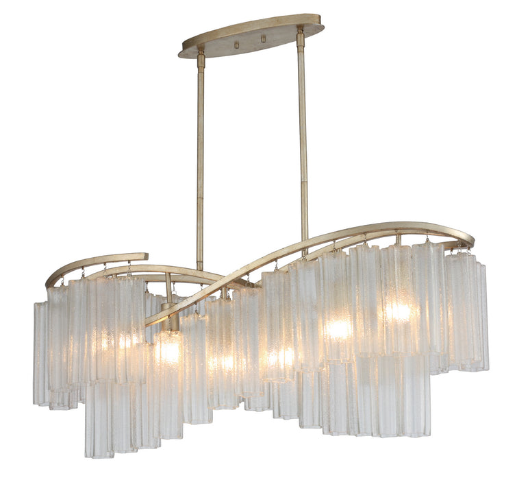 Maxim 39579WFLGS Six Light Linear Chandelier, Golden Silver