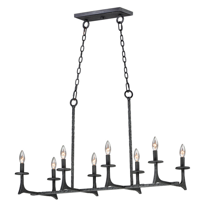 Maxim 30307NI Eight Light Linear Pendant, Natural Iron