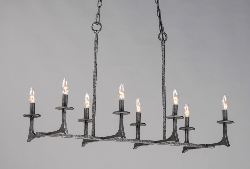 Maxim 30307NI Eight Light Linear Pendant, Natural Iron