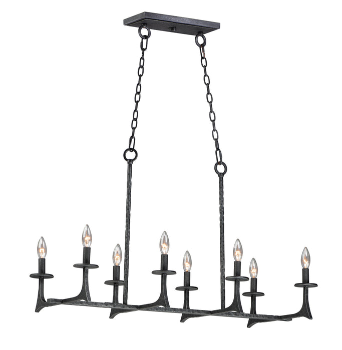 Maxim 30307NI Eight Light Linear Pendant, Natural Iron