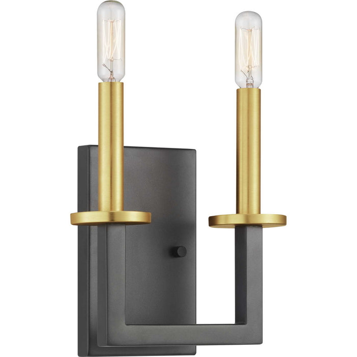 Progress Lighting P300214-143 Two Light Wall Bracket, Graphite