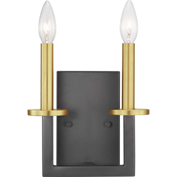 Progress Lighting P300214-143 Two Light Wall Bracket, Graphite