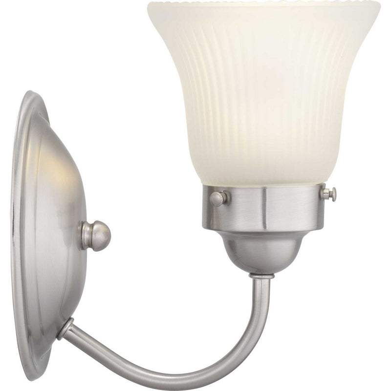 Progress Lighting P3287-09ET One Light Bath Bracket, Brushed Nickel