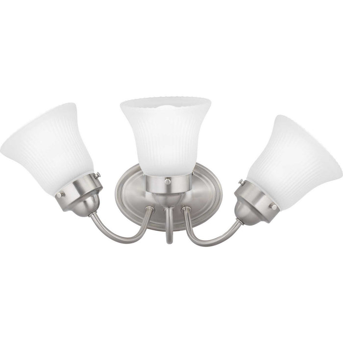Progress Lighting P3289-09ET Three Light Bath Bracket, Brushed Nickel
