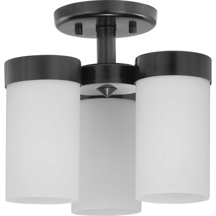Progress Lighting P350040-031 Three Light Flush Mount, Black