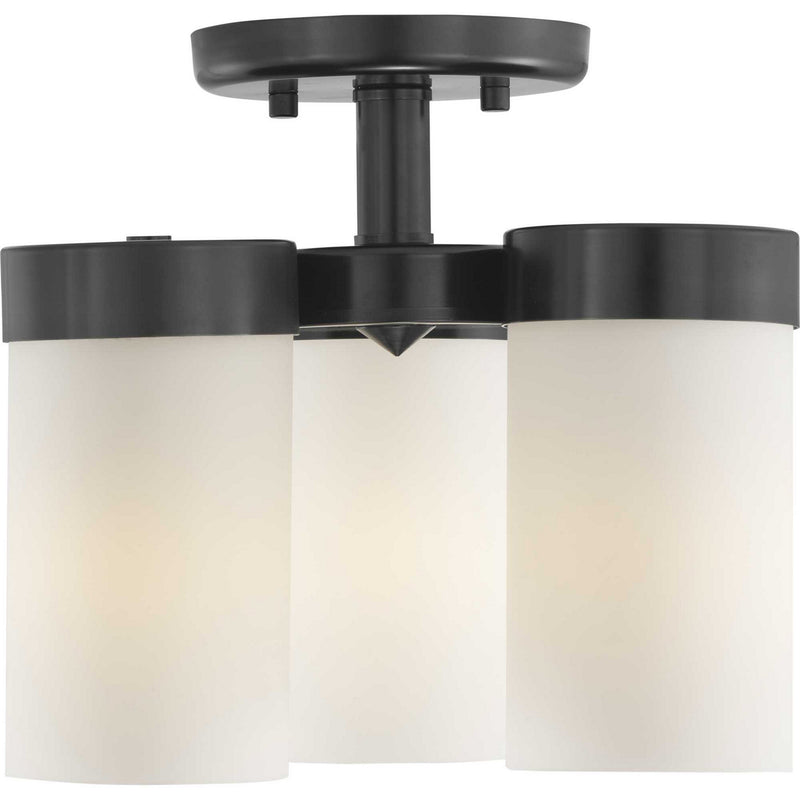 Progress Lighting P350040-031 Three Light Flush Mount, Black