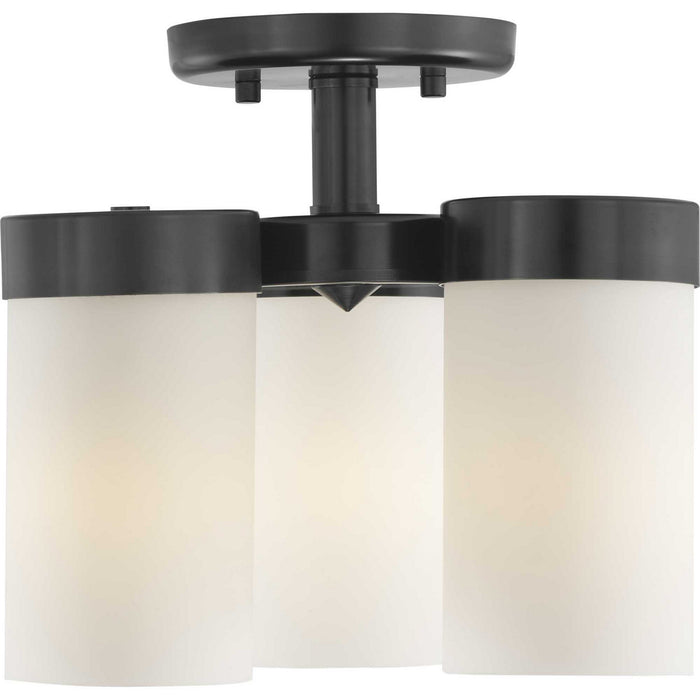 Progress Lighting P350040-031 Three Light Flush Mount, Black