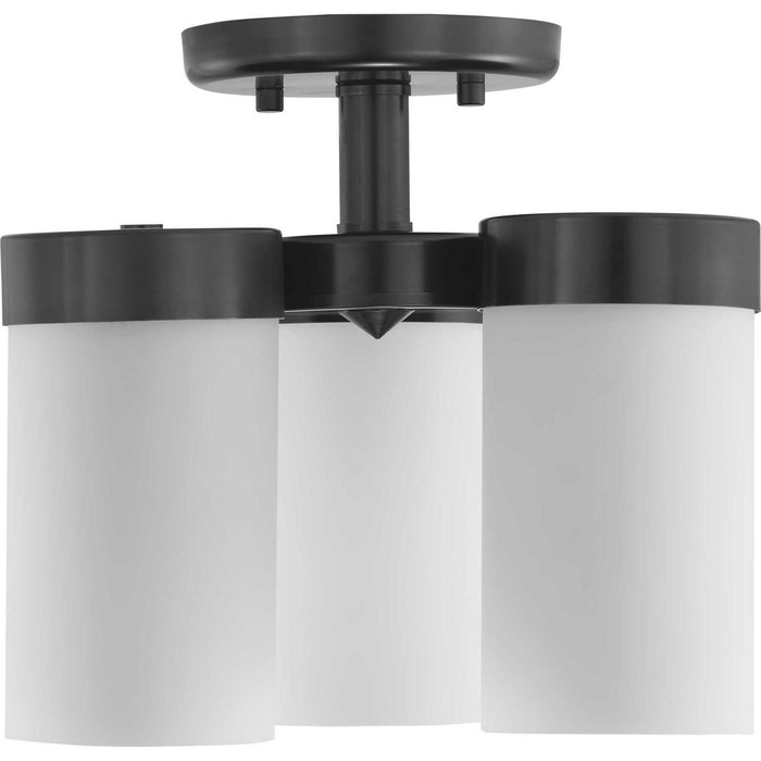 Progress Lighting P350040-031 Three Light Flush Mount, Black