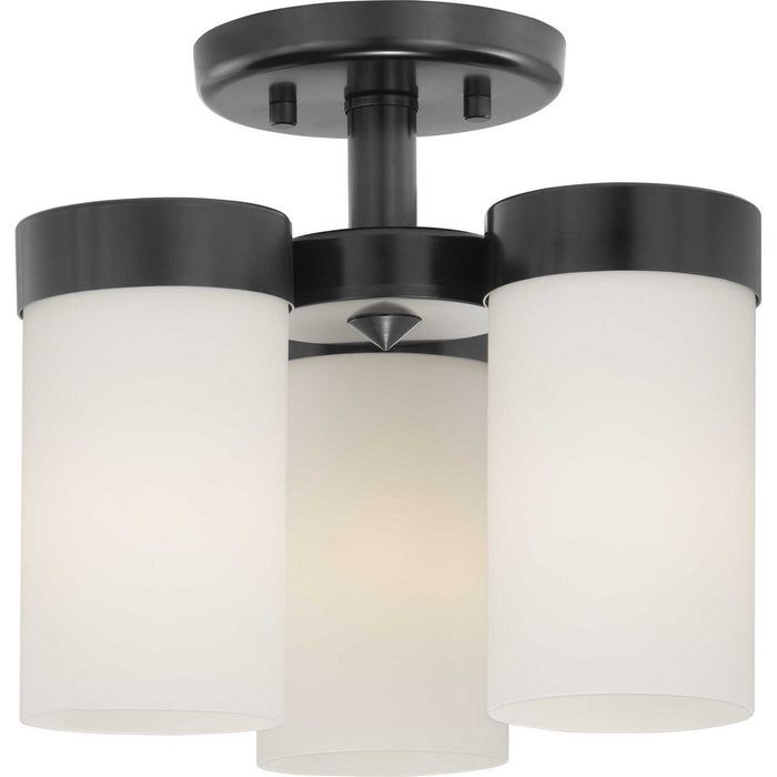 Progress Lighting P350040-031 Three Light Flush Mount, Black