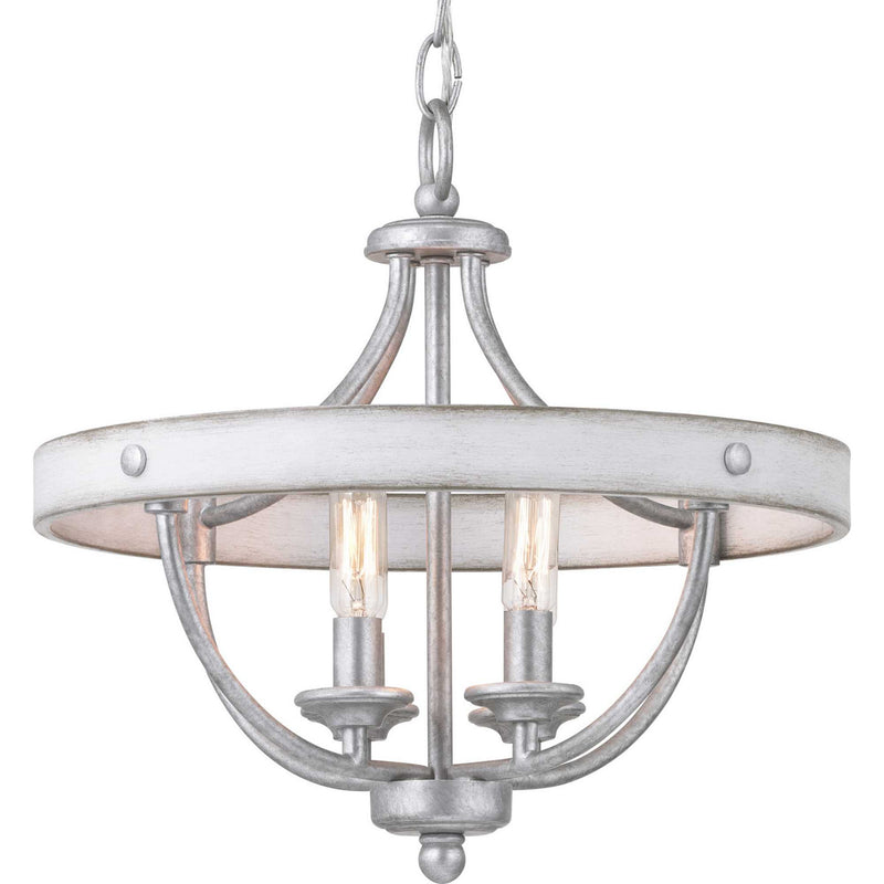 Progress Lighting P350117-141 Four Light Semi-Flush Convertible, Galvanized Finish