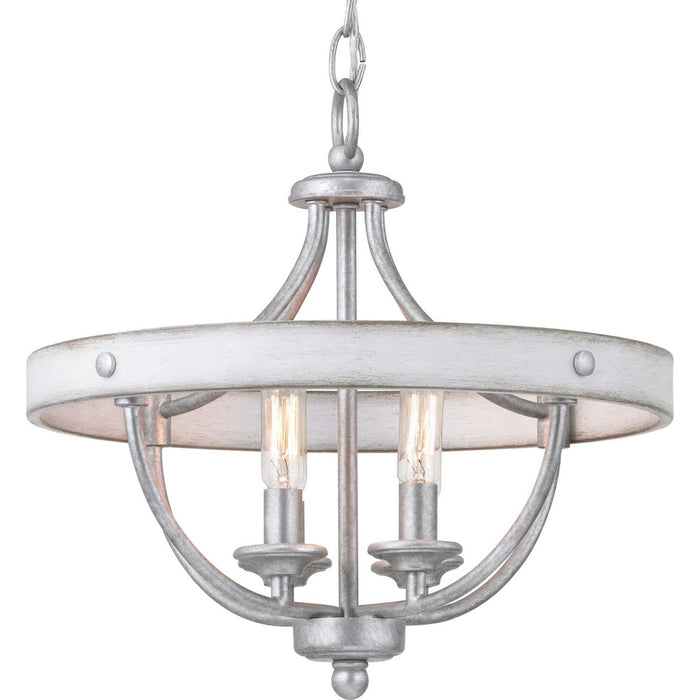 Progress Lighting P350117-141 Four Light Semi-Flush Convertible, Galvanized Finish
