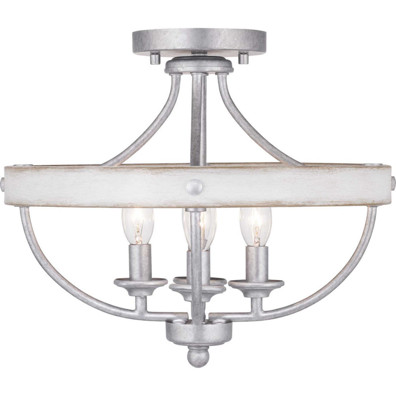 Progress Lighting P350117-141 Four Light Semi-Flush Convertible, Galvanized Finish