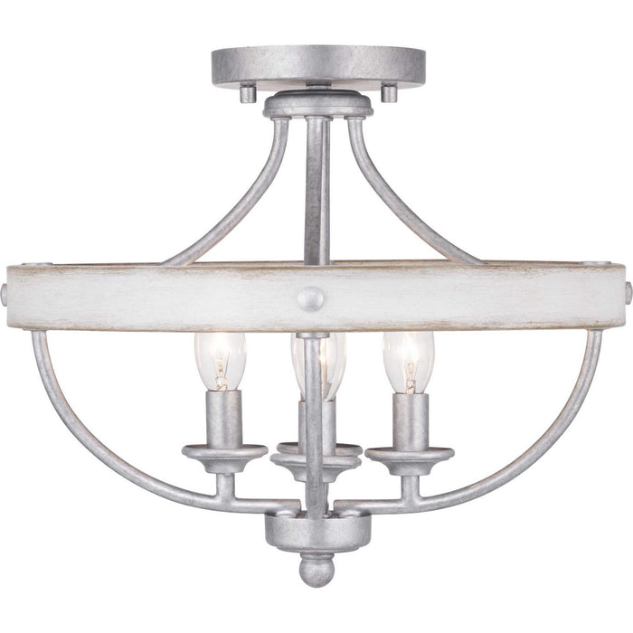 Progress Lighting P350117-141 Four Light Semi-Flush Convertible, Galvanized Finish