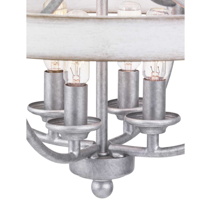 Progress Lighting P350117-141 Four Light Semi-Flush Convertible, Galvanized Finish