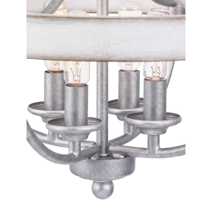 Progress Lighting P350117-141 Four Light Semi-Flush Convertible, Galvanized Finish