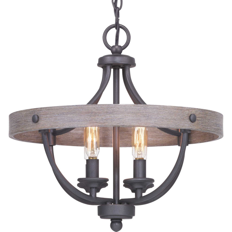 Progress Lighting P350117-143 Four Light Semi-Flush Convertible, Graphite