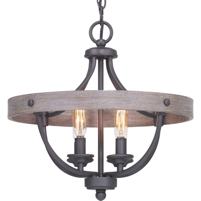 Progress Lighting P350117-143 Four Light Semi-Flush Convertible, Graphite
