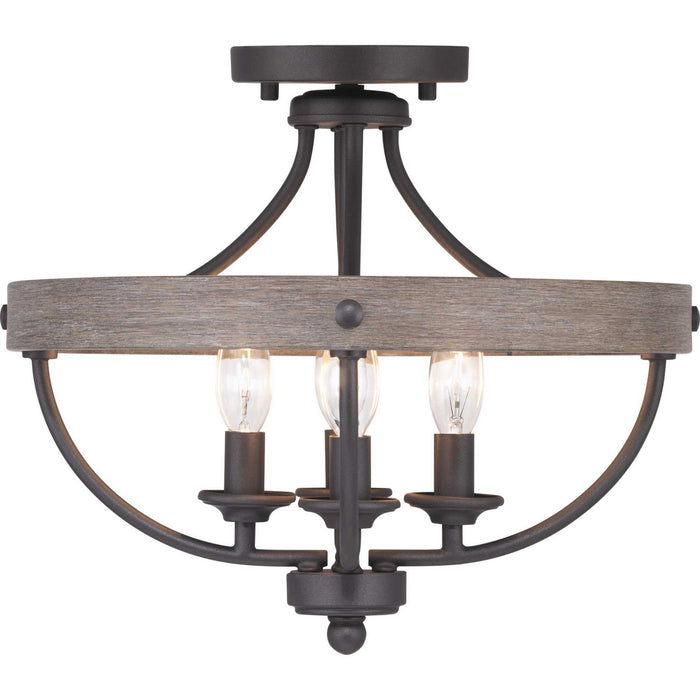 Progress Lighting P350117-143 Four Light Semi-Flush Convertible, Graphite