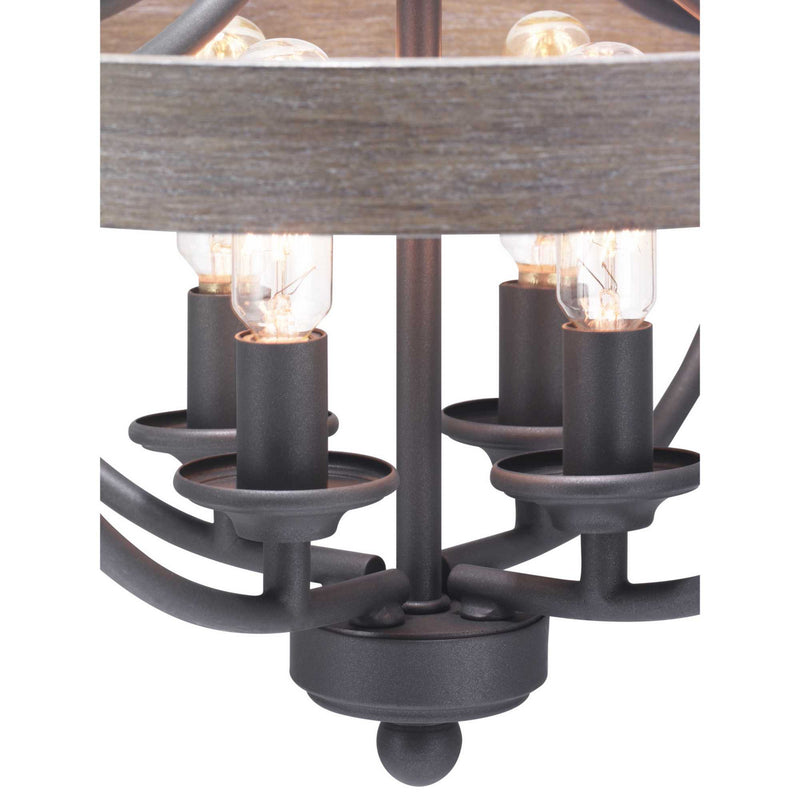 Progress Lighting P350117-143 Four Light Semi-Flush Convertible, Graphite