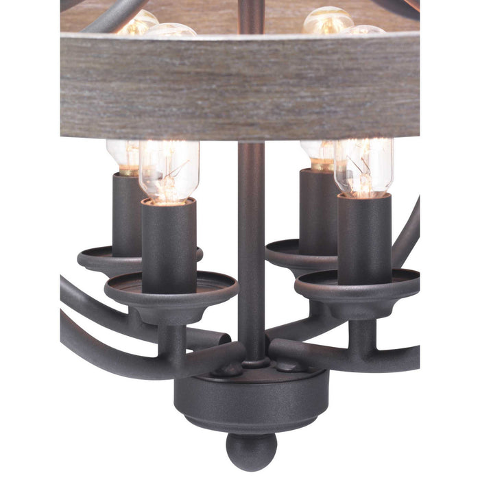 Progress Lighting P350117-143 Four Light Semi-Flush Convertible, Graphite