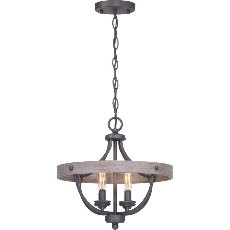 Progress Lighting P350117-143 Four Light Semi-Flush Convertible, Graphite
