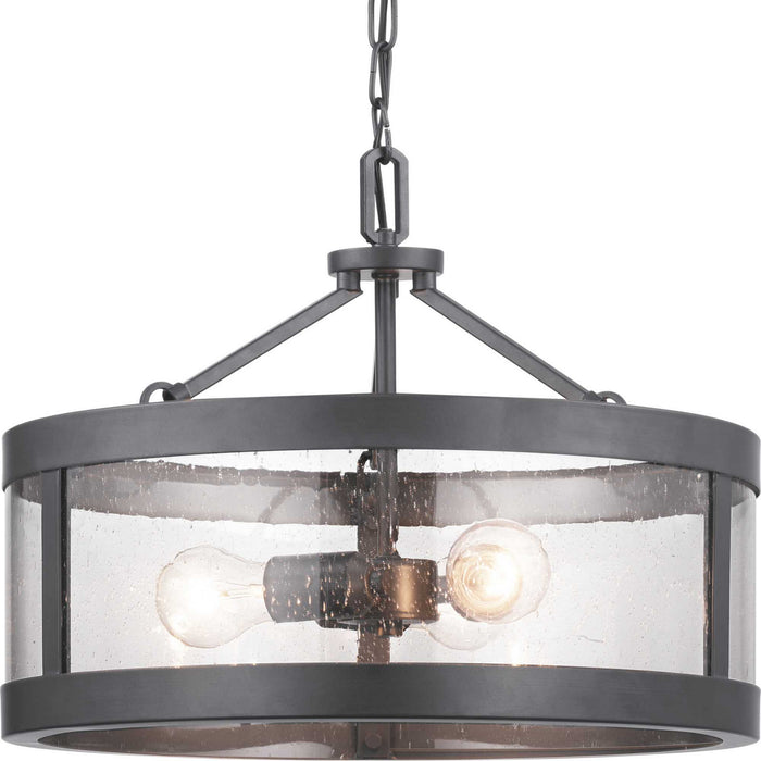 Progress Lighting P350119-143 Three Light Semi-Flush Convertible, Graphite