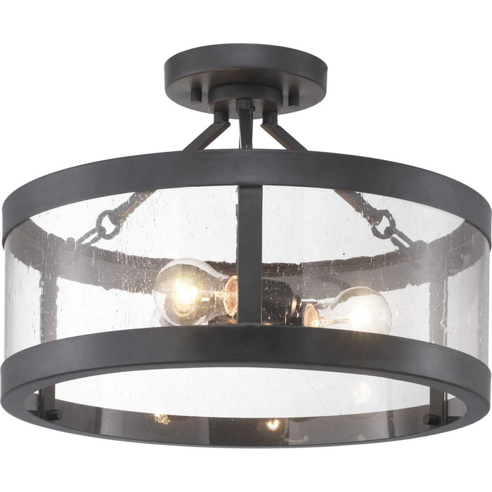 Progress Lighting P350119-143 Three Light Semi-Flush Convertible, Graphite