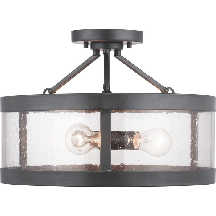 Progress Lighting P350119-143 Three Light Semi-Flush Convertible, Graphite