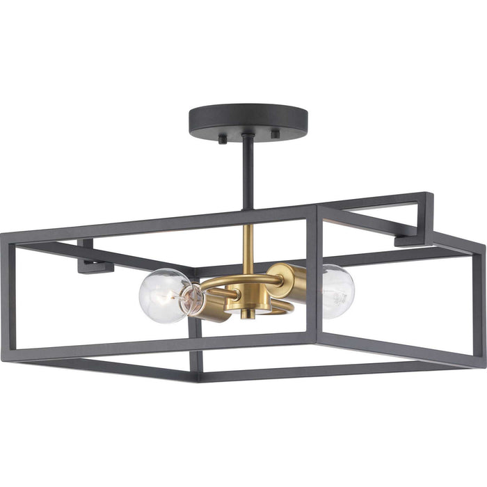 Progress Lighting P350120-143 Two Light Semi-Flush Convertible, Graphite