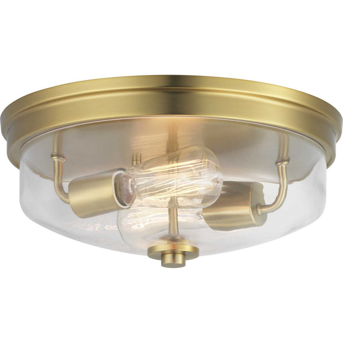 Progress Lighting P350121-109 Two Light Flush Mount, Brushed Bronze